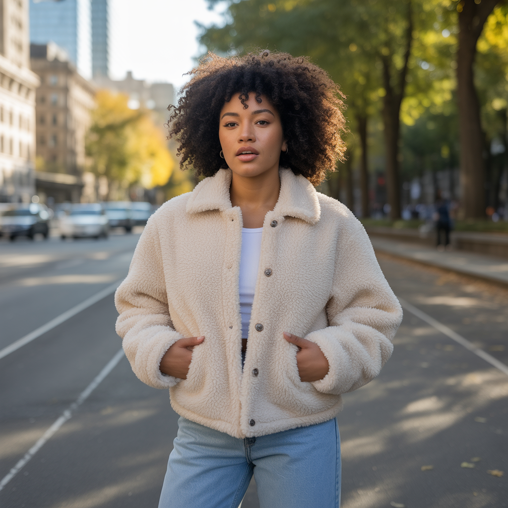 Teddy Jackets with Denim