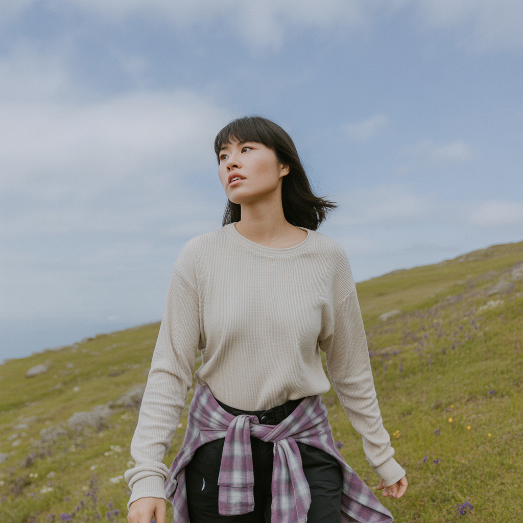 Thermal Top with Flannel Shirt