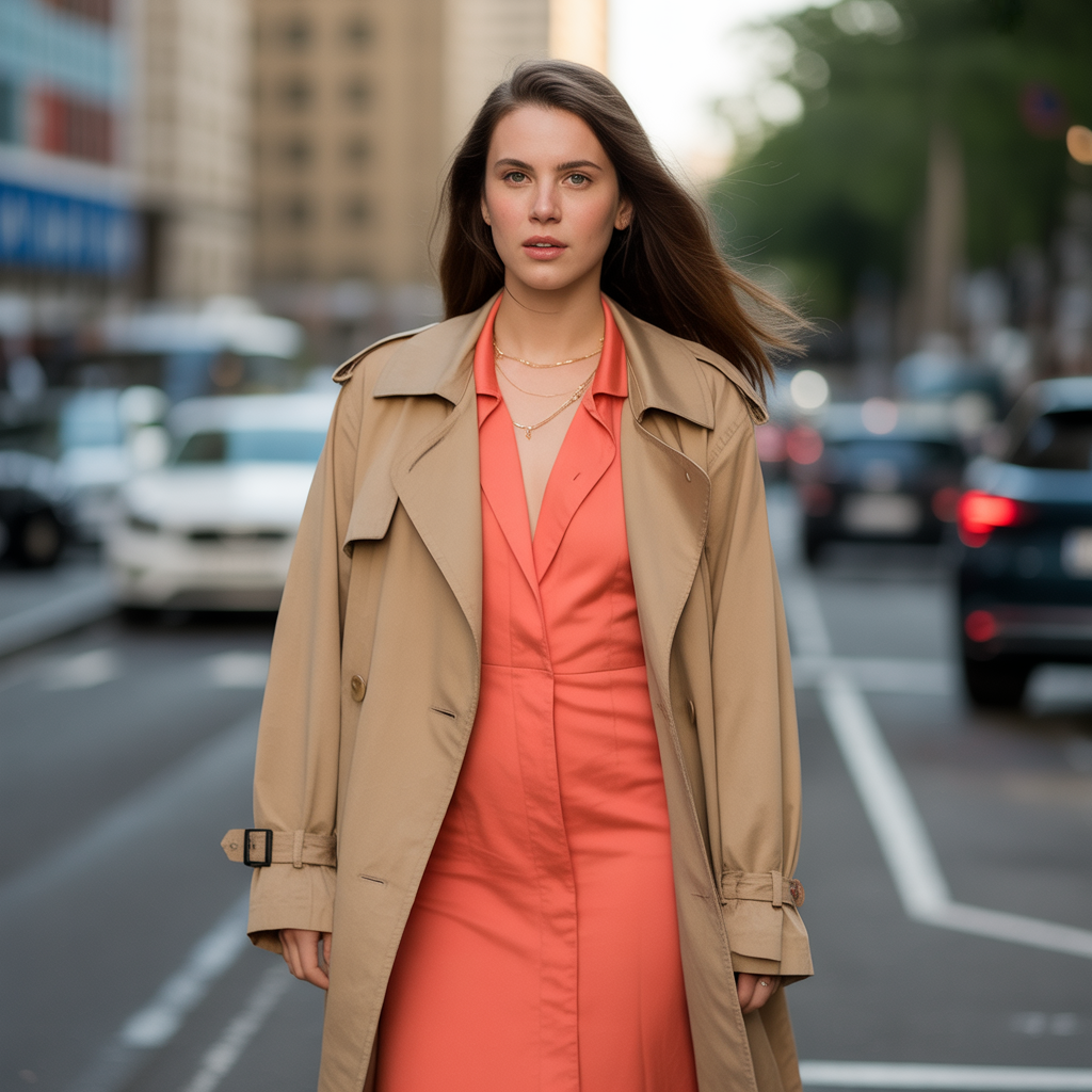 22 Best Mid Size Fall Outfits to Wear This Season 2 Trench Coat Over a Midi Dress