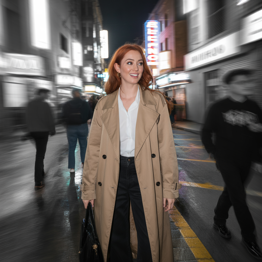 Trench Coat with Black Pants