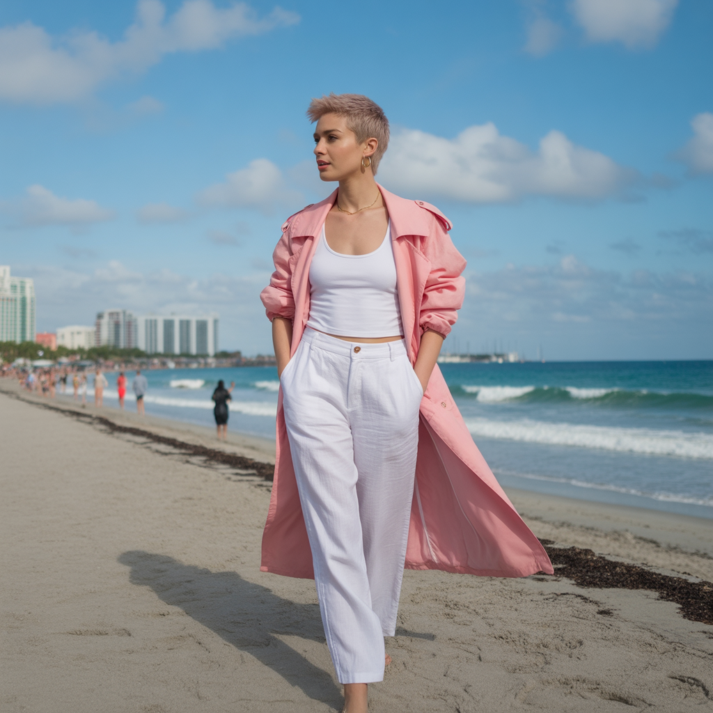 Trench Coats with Palazzo Pants