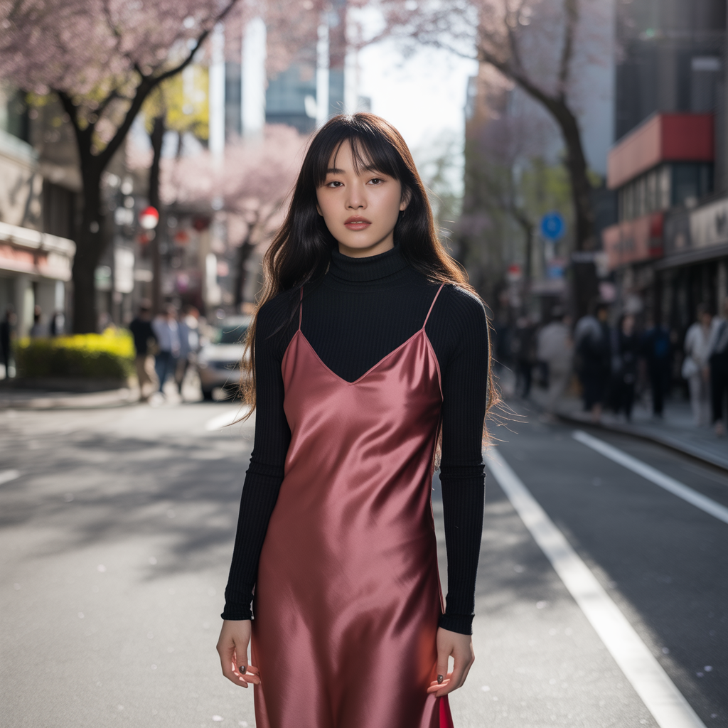 Turtleneck with Slip Dress Layering