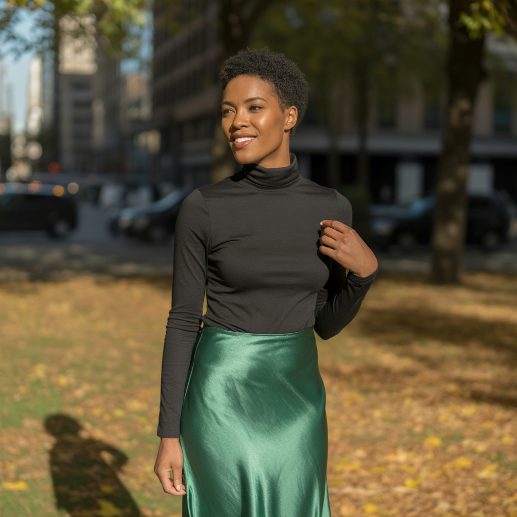 Turtleneck with Slip Skirt