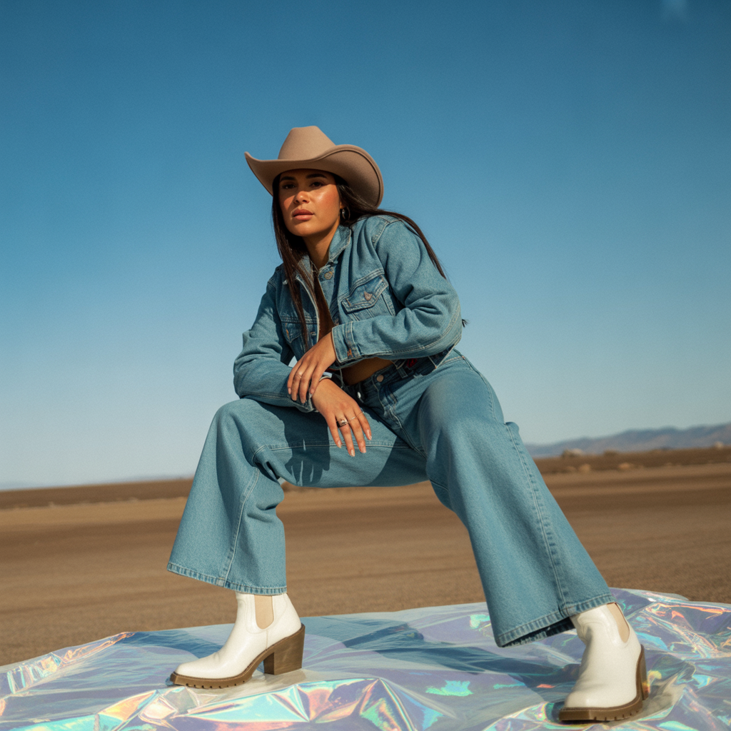 Wide-Leg Jeans with Chunky Boots