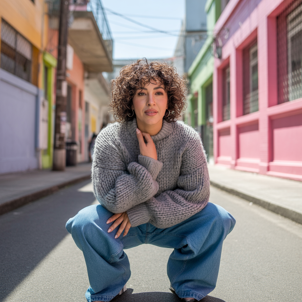 20 Best Chic Winter Work Outfits for a Polished Look 3 Wide-Leg Pants with Chunky Knit Sweater