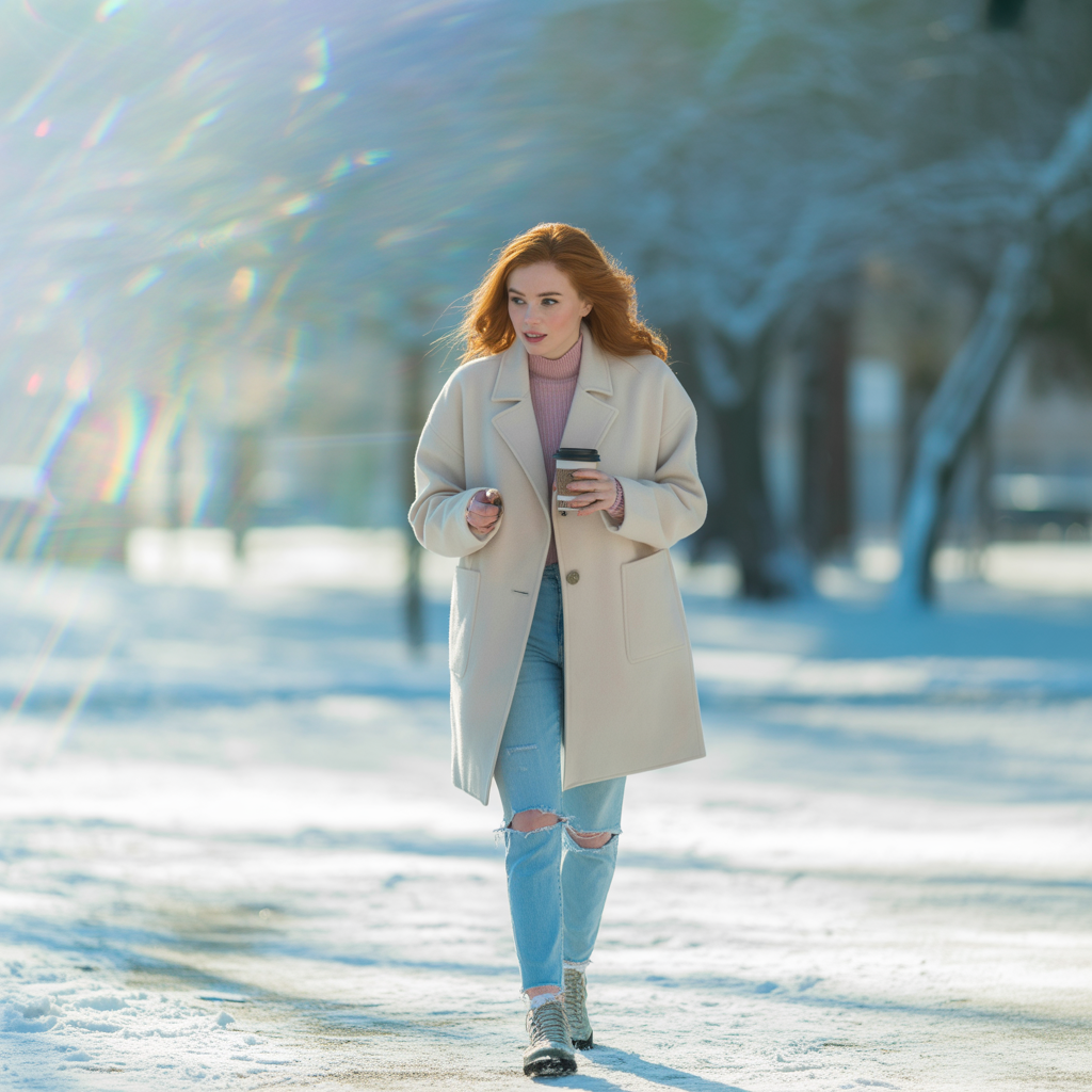 Wool Coat with Skinny Jeans