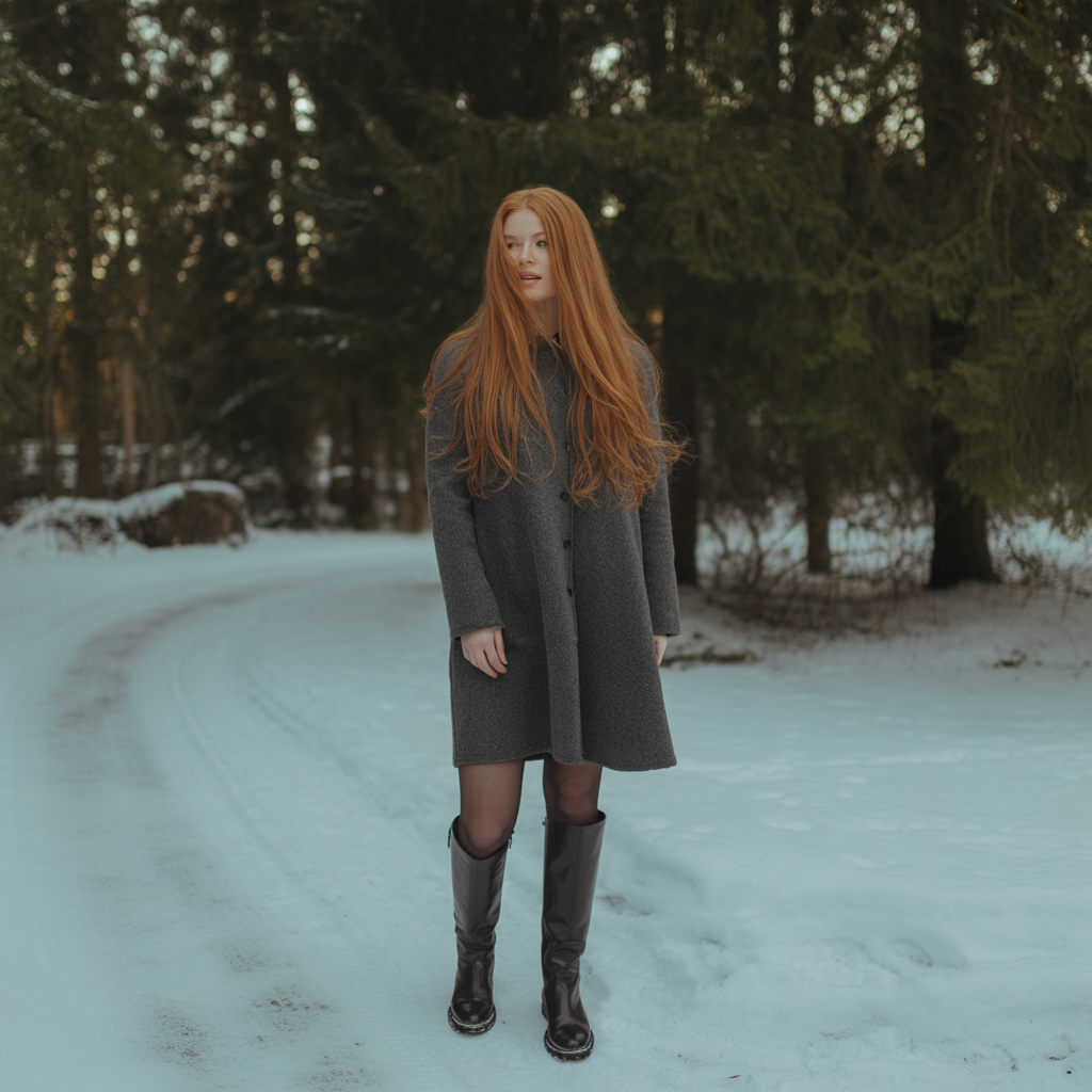 20 Best Chic Winter Work Outfits for a Polished Look 17 Wool Dress with Tall Boots