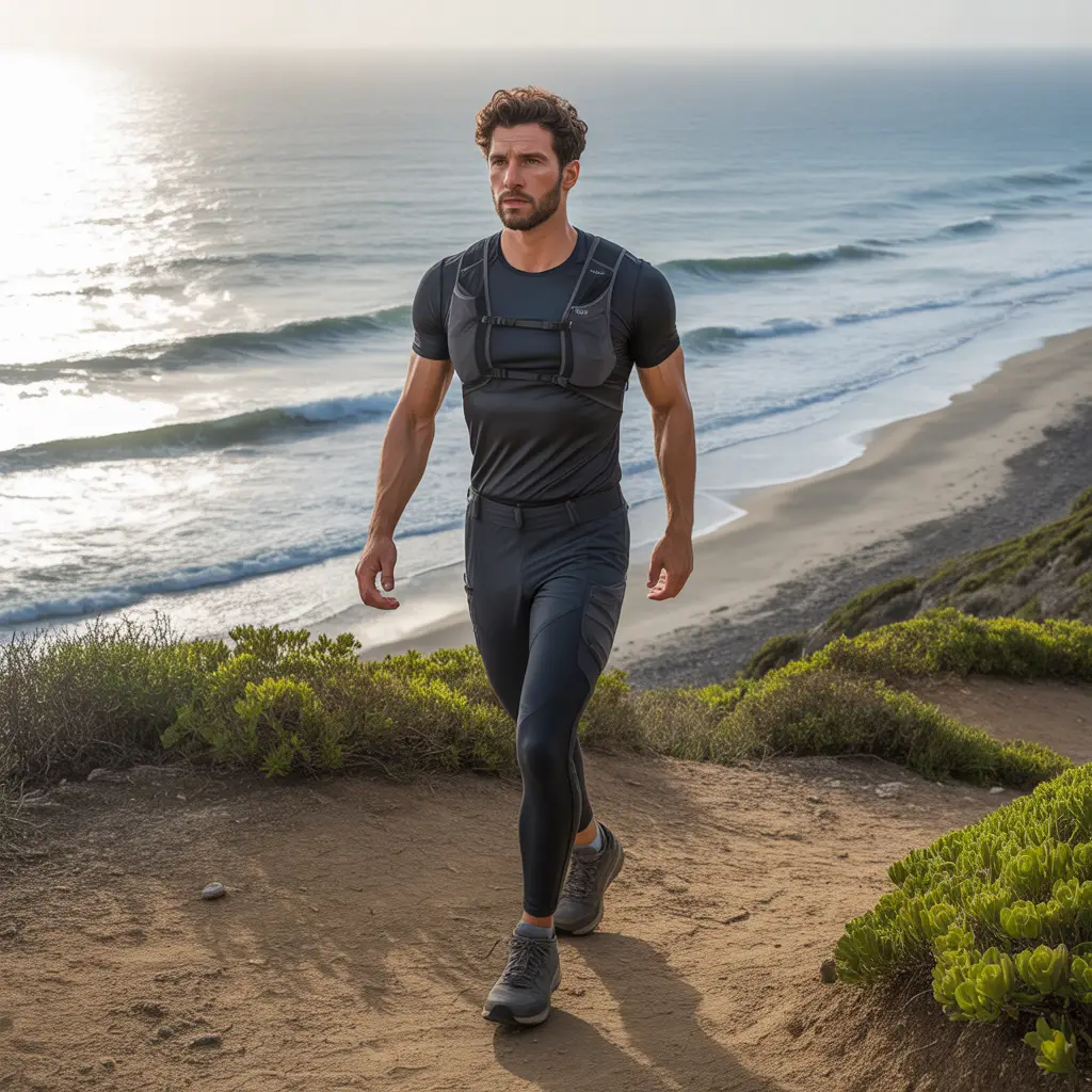 Athletic Crop Top and High-Waisted Hiking Leggings