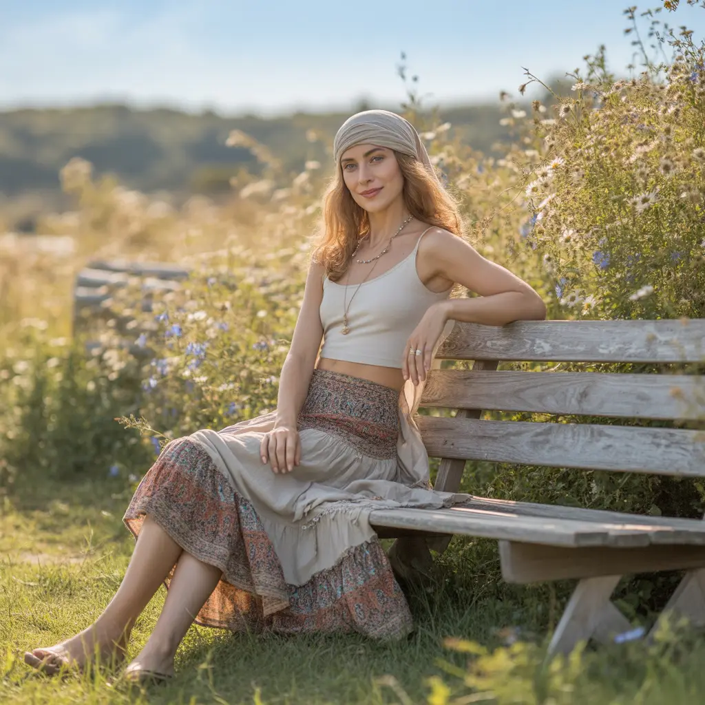 Bohemian Skirts with Crop Tops