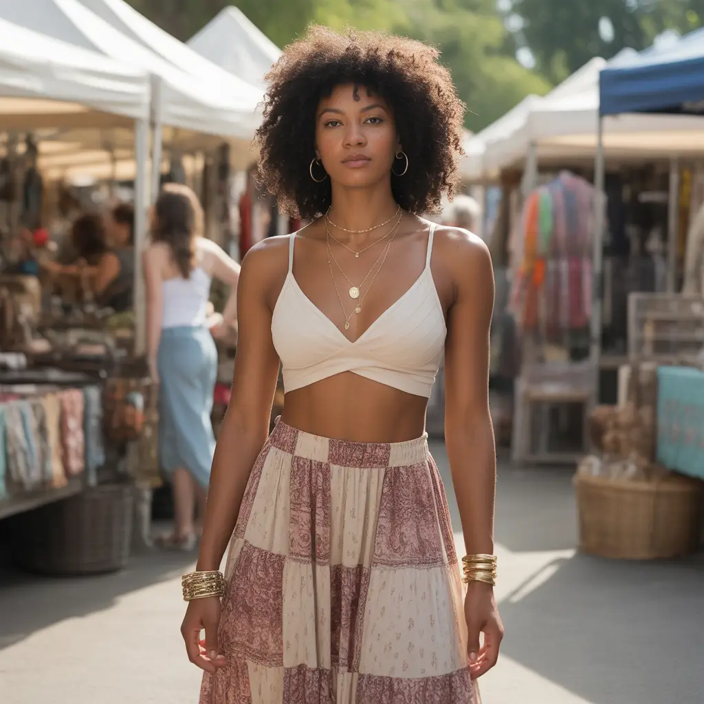 Bralette and High-Waisted Skirt