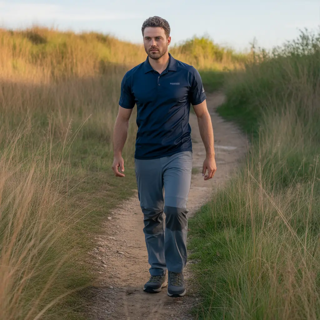 Breathable Polo Shirt and Lightweight Hiking Pants