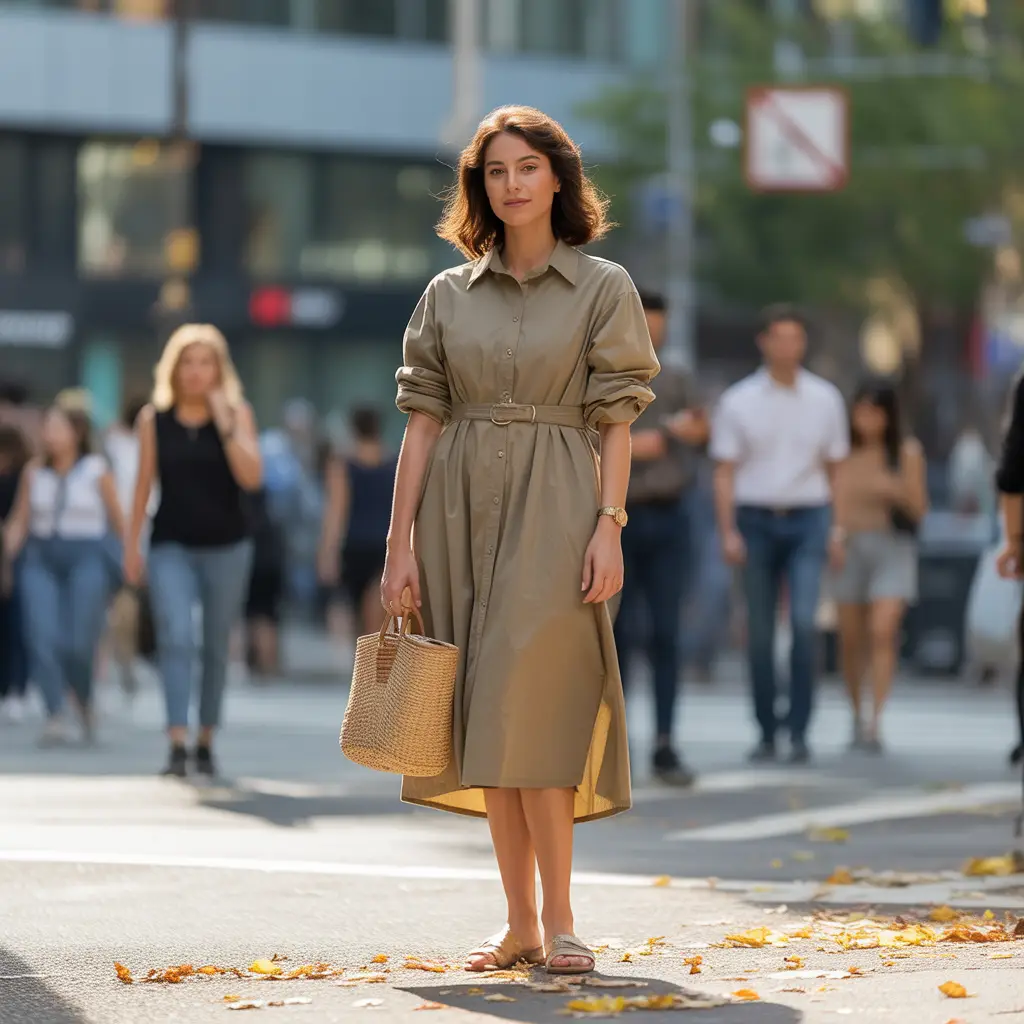 Cotton Shirt Dresses with Belts