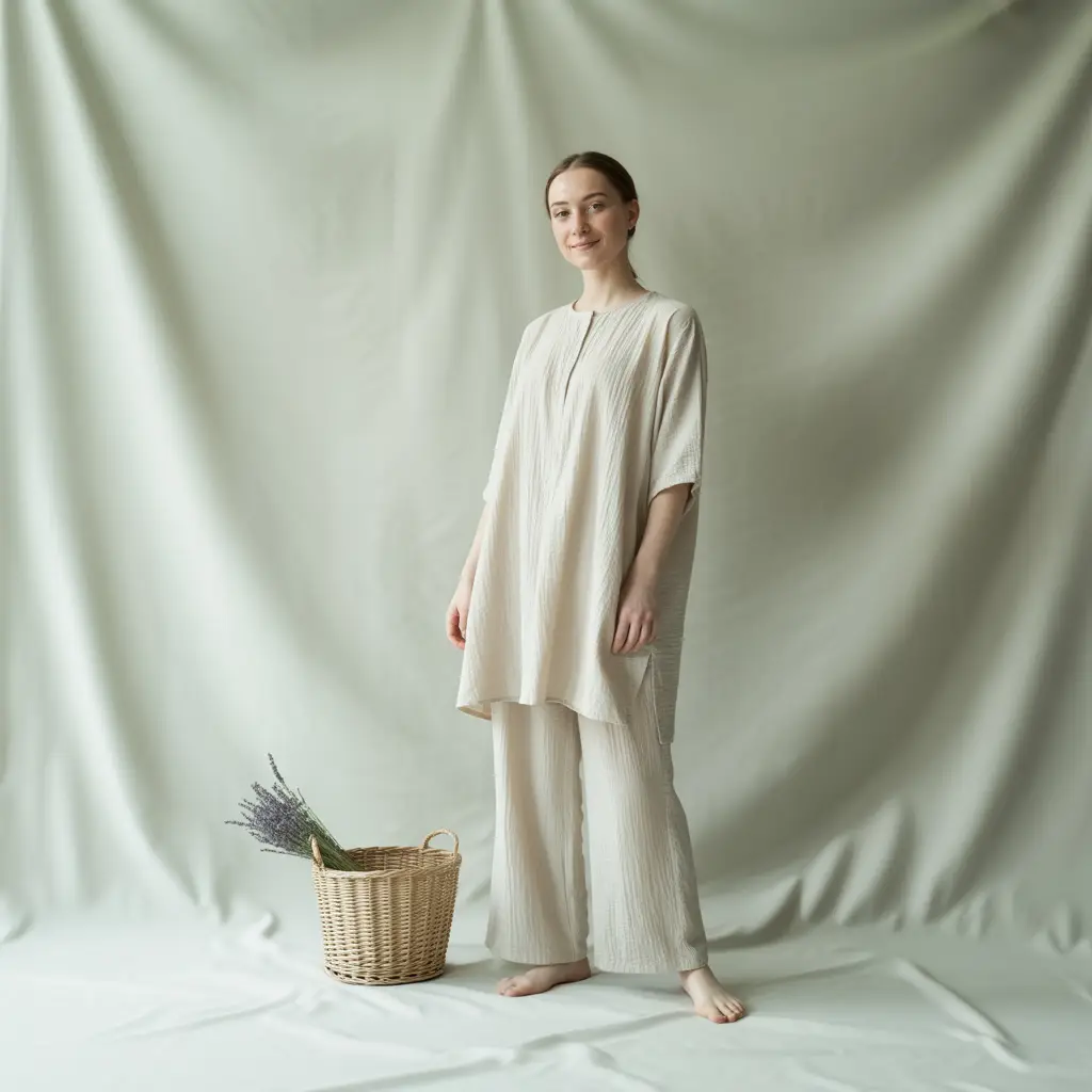 Cotton Tunics with Straight Pants