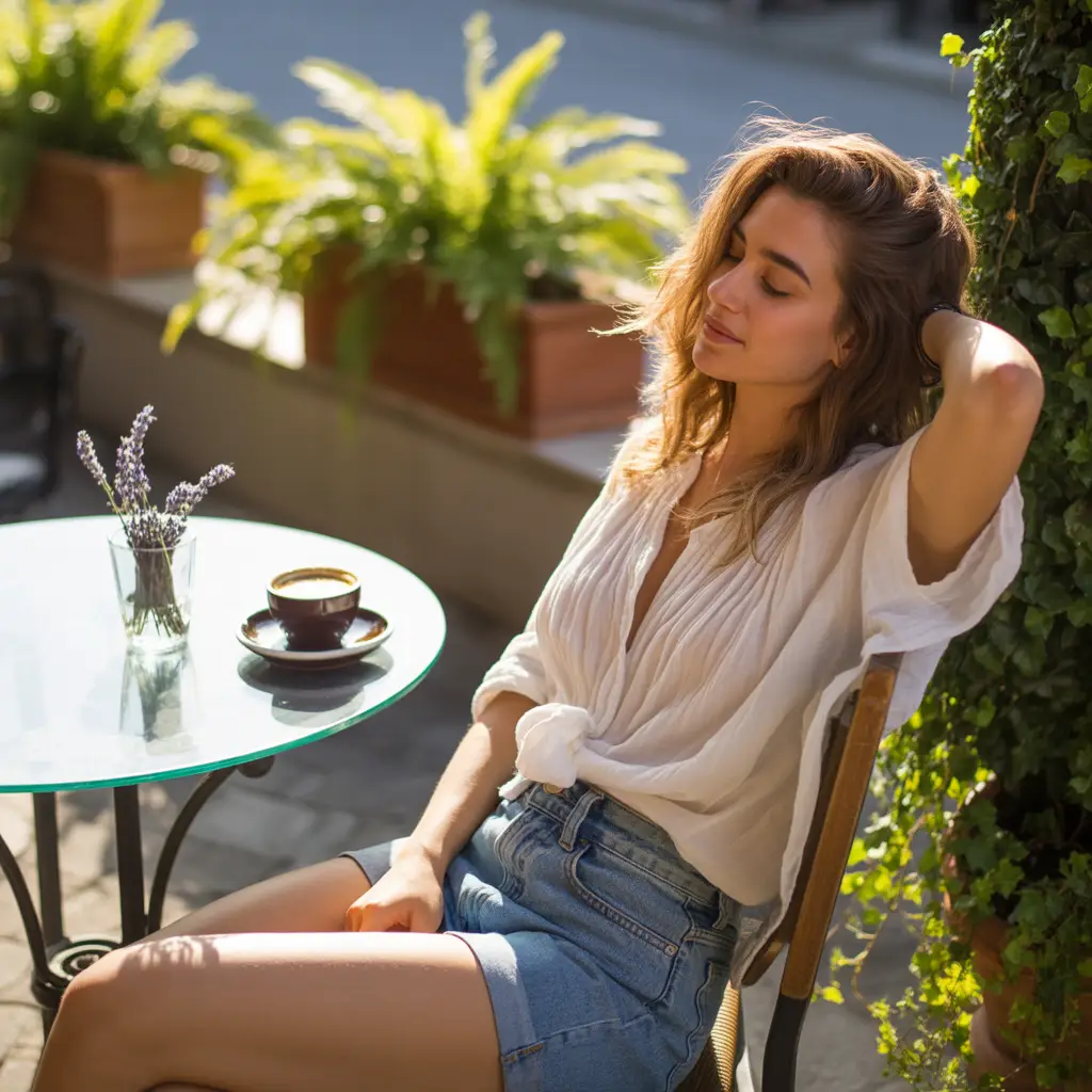 Denim Shorts with Breezy Tops