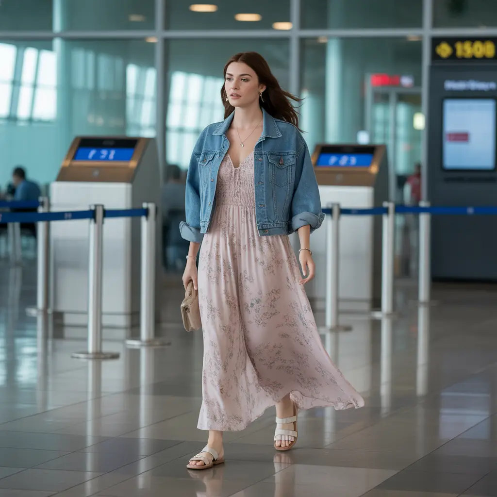 18 Best Airport Summer Outfits for Effortless Travel Style 3 Effortlessly Feminine Maxi Dress