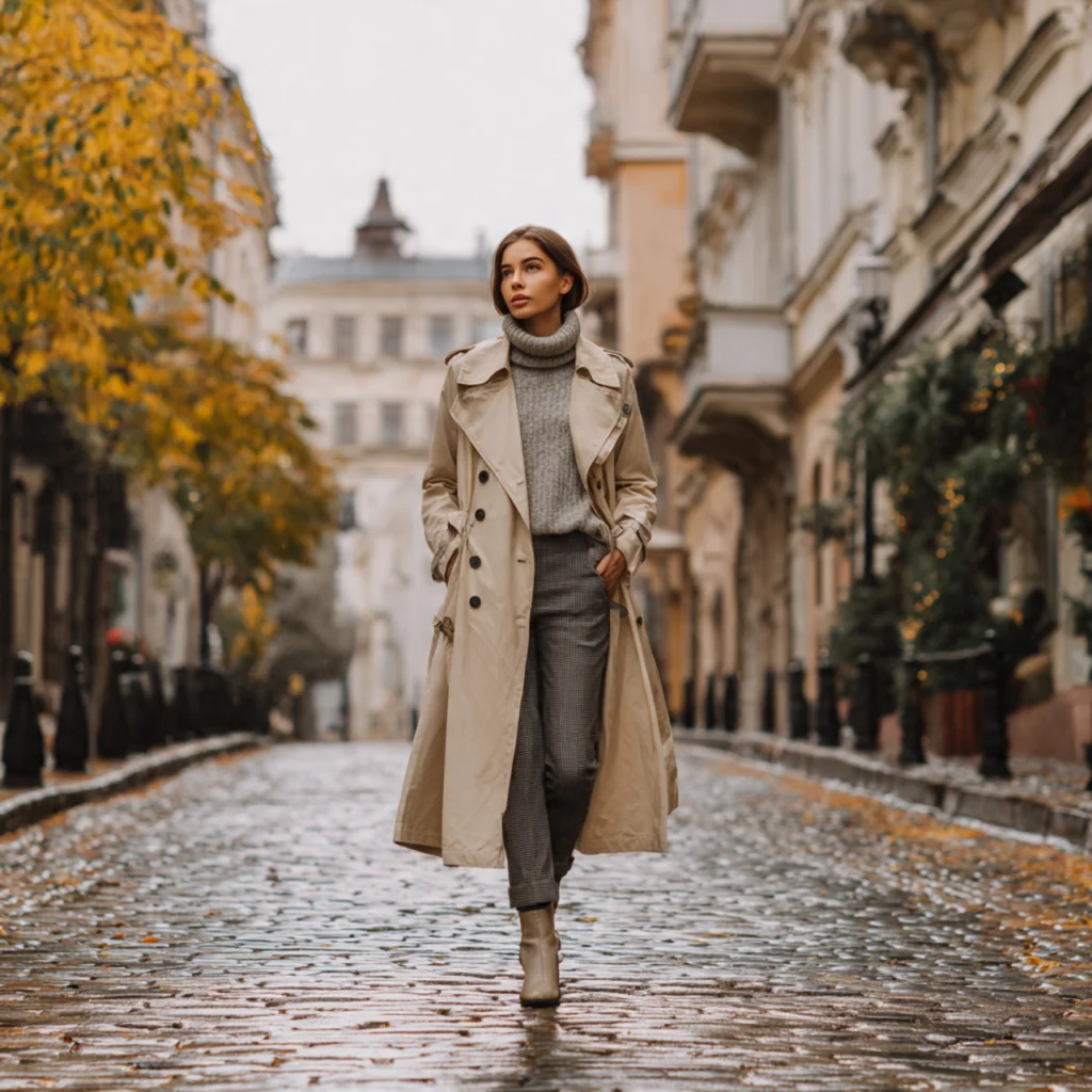 European Fall Outfits: Classic Trench and Wool