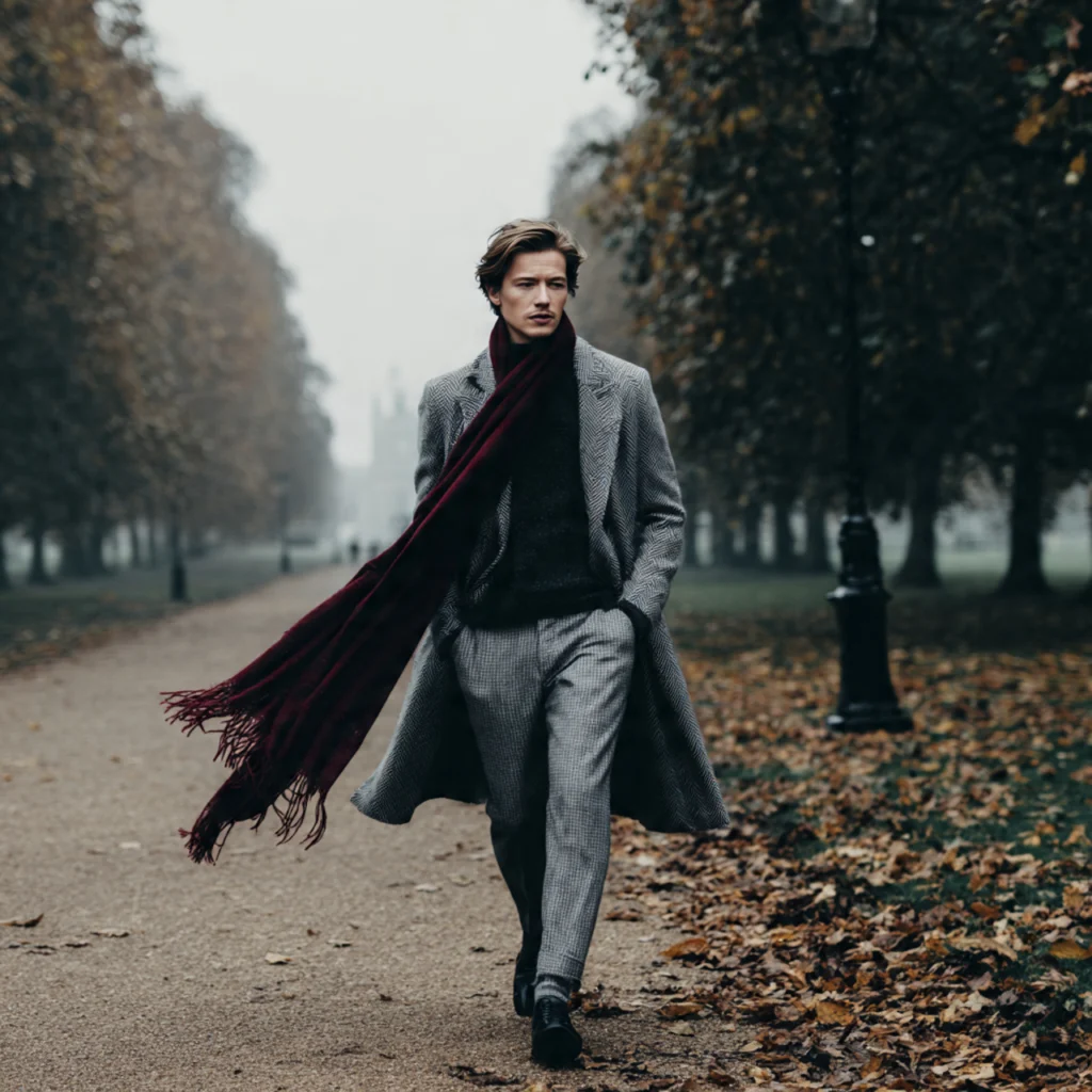 European Fall Outfits: Monochrome Layers with Statement Scarf