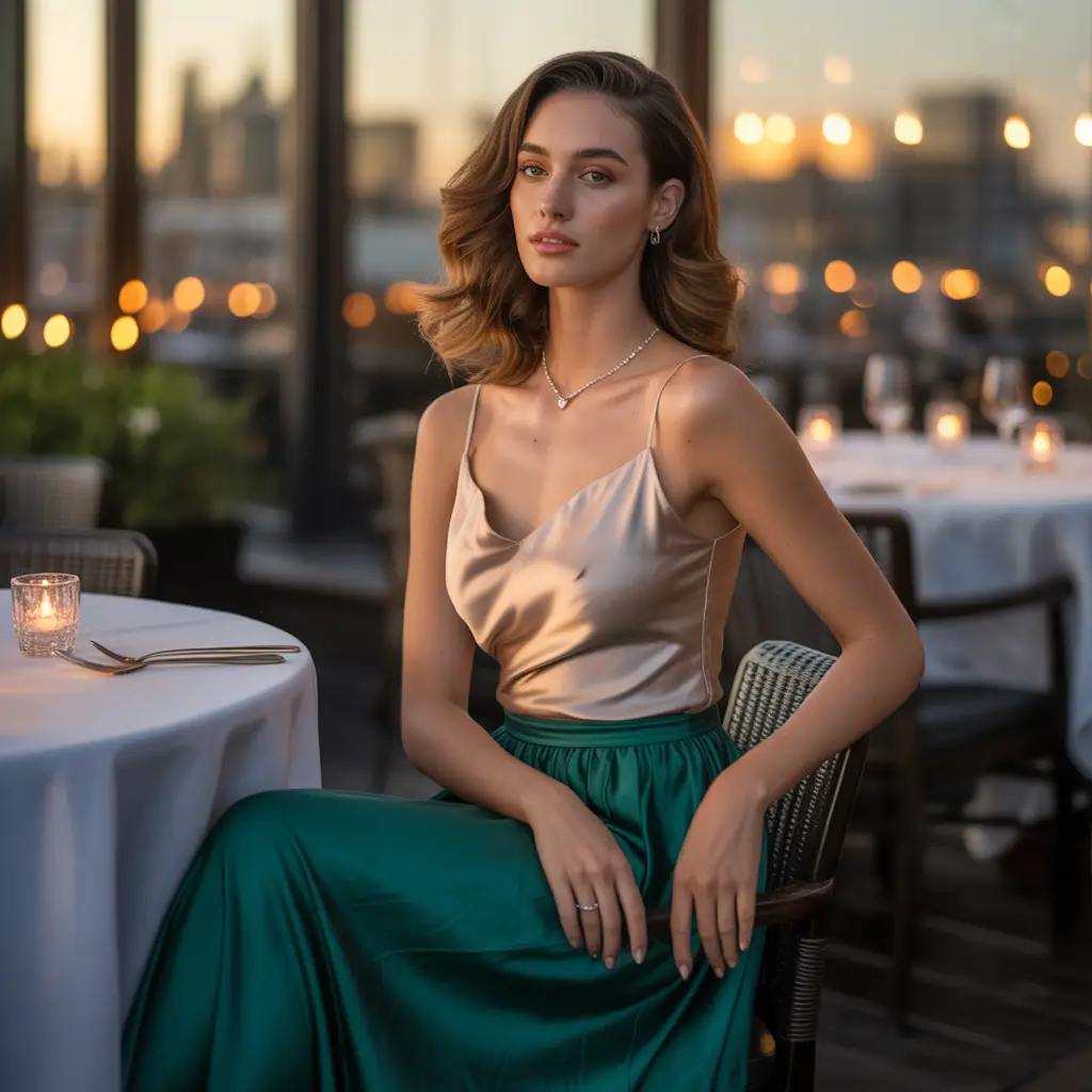 Evening Maxi Skirts and Satin Tops