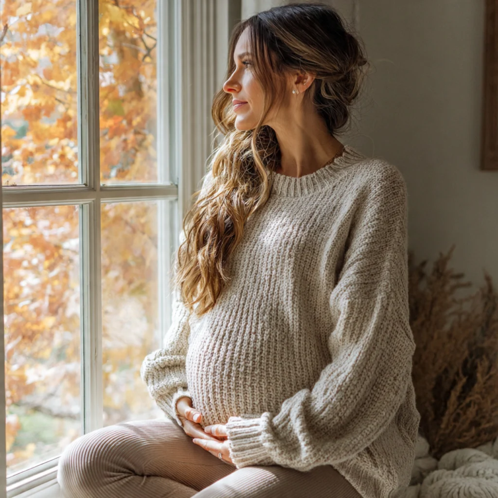 Fall Pregnancy Outfits with Cozy Knits