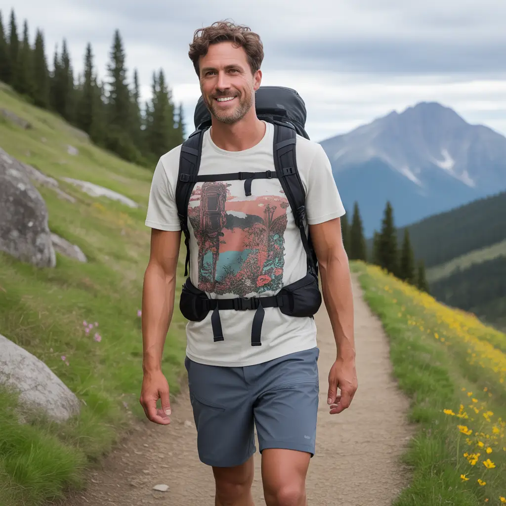 Graphic Hiking Tee and Convertible Skort