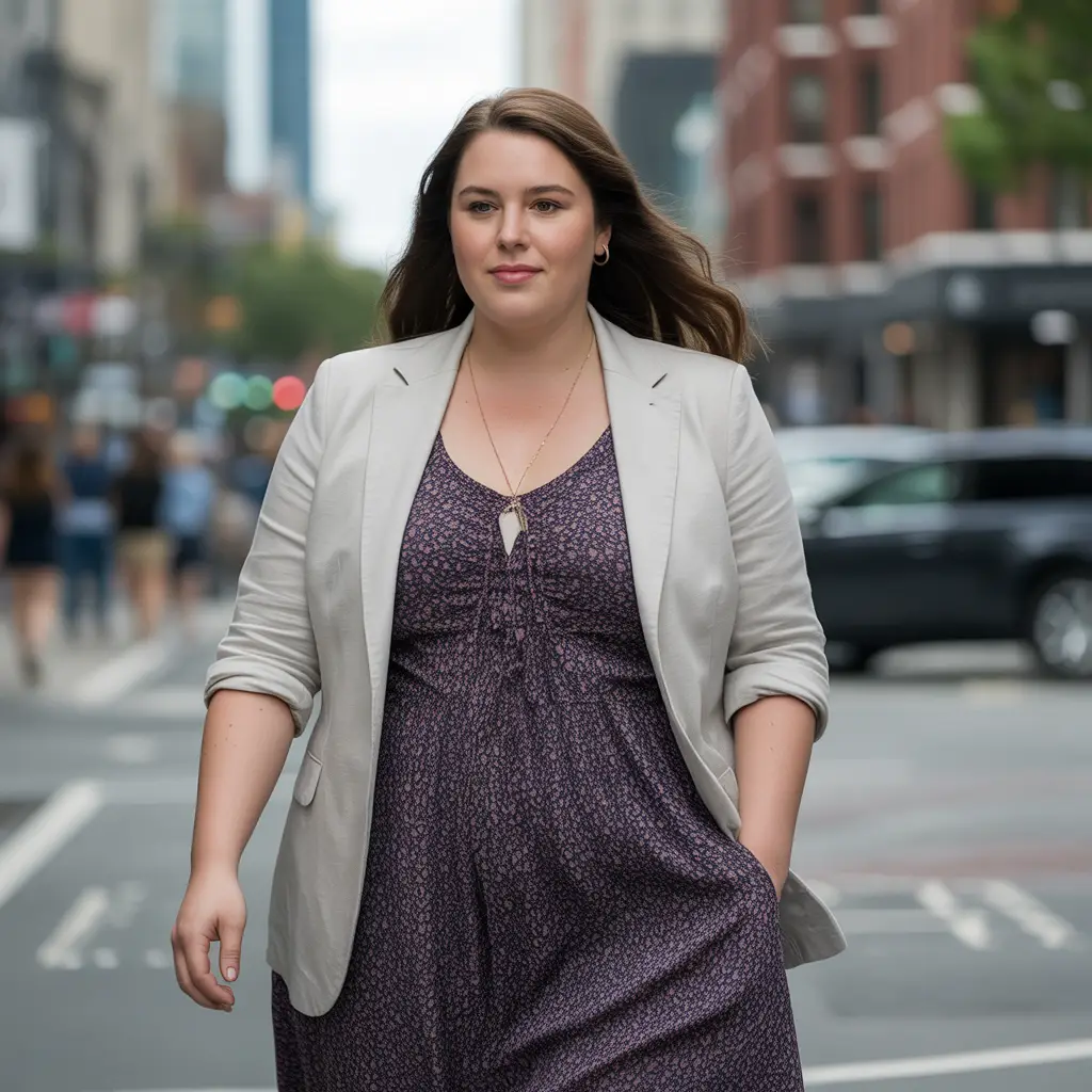 Light Blazers Over Midi Dresses