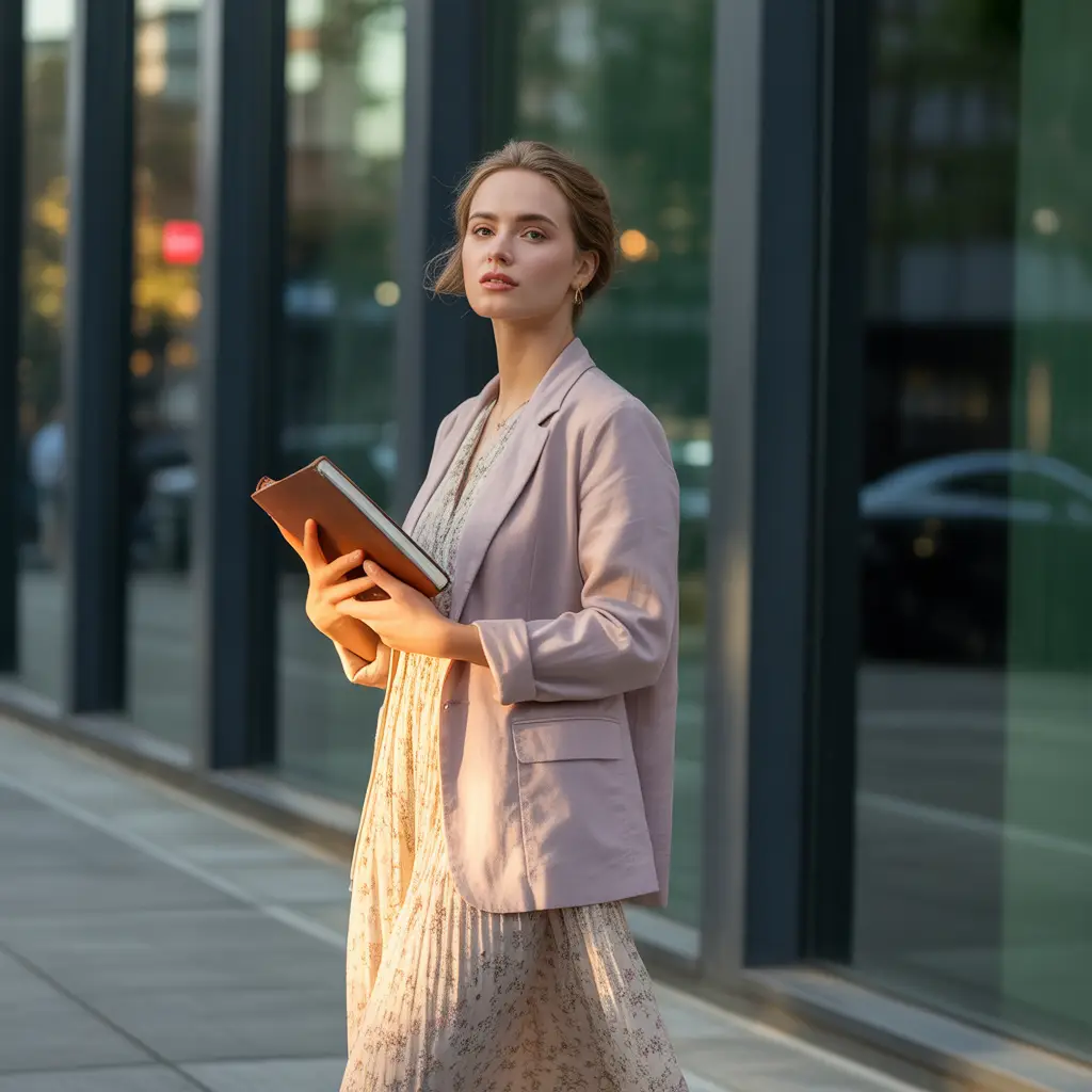 Lightweight Blazers over Flowy Dresses