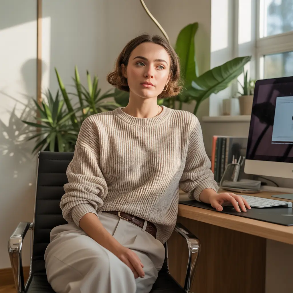 Lightweight Sweater with Dress Pants
