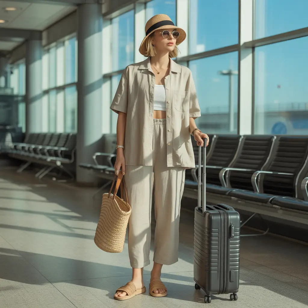 18 Best Airport Summer Outfits for Effortless Travel Style 2 Linen Love Look