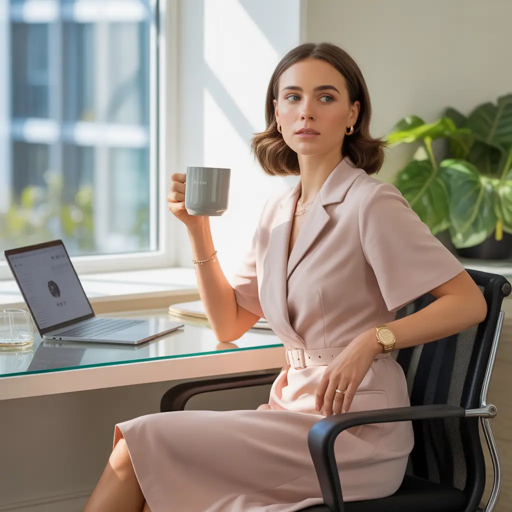 Midi Dress with a Belt