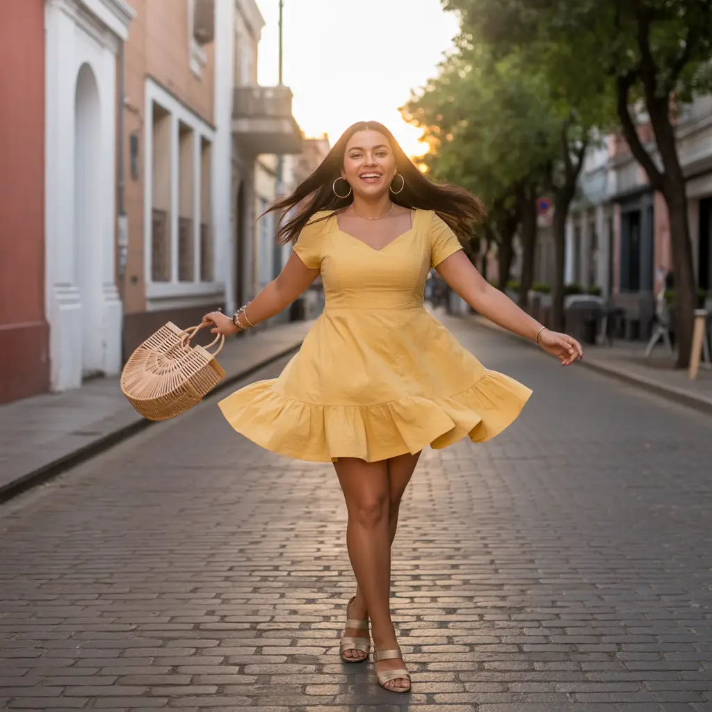 Ruffled Skater Dress