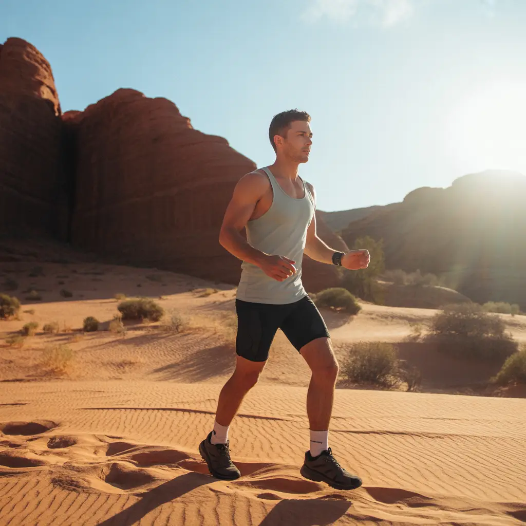 Tank Top and Compression Shorts for Hot Desert Trails