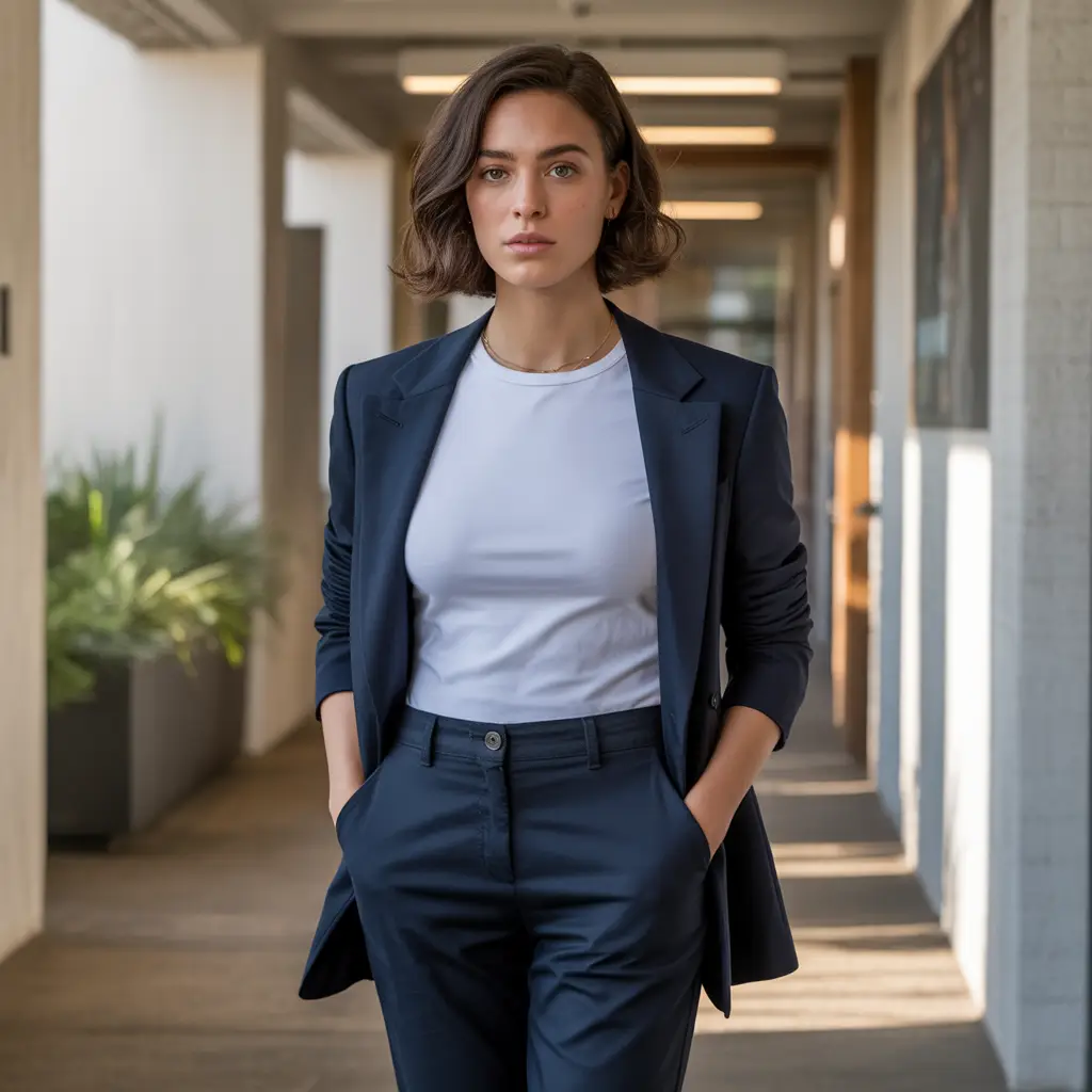 Tucked-In T-Shirt with Blazer and Chinos