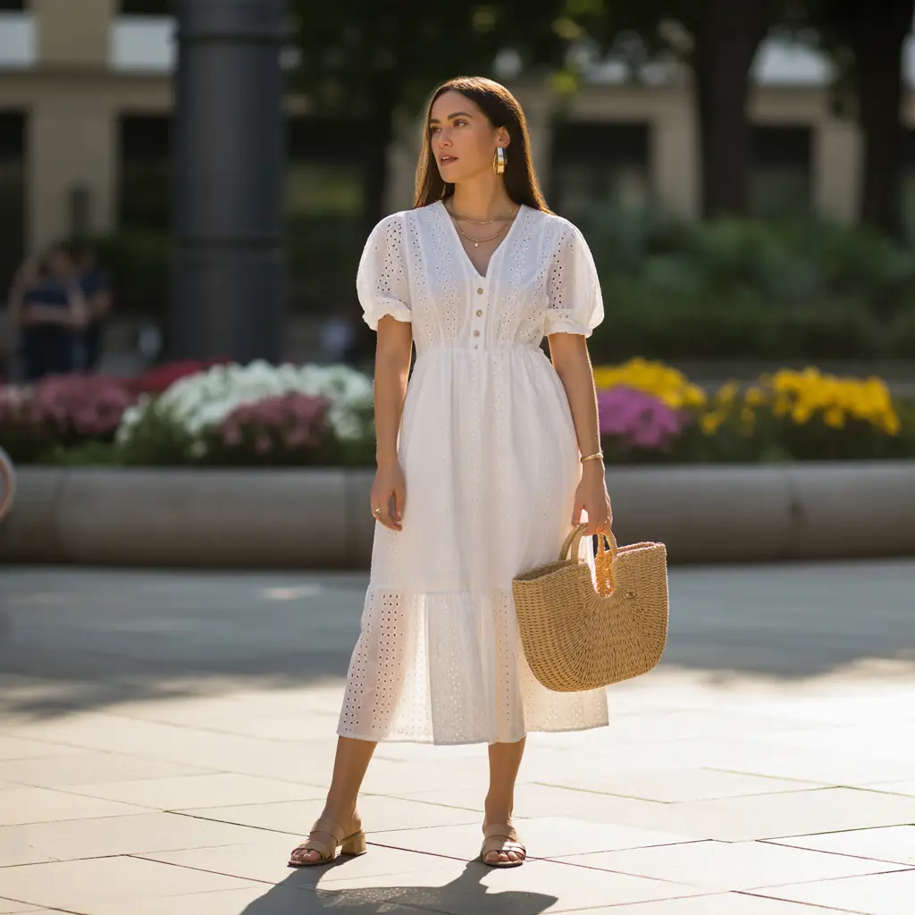 White Eyelet Dress