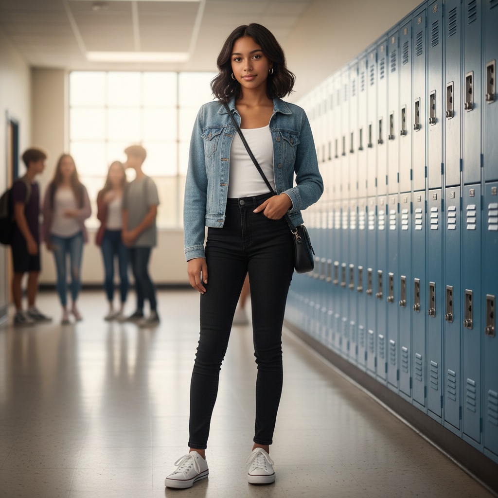Latina Back to School Outfits: 21 Stylish Looks to Slay Every Classroom 15 Denim Jacket Everyday Look