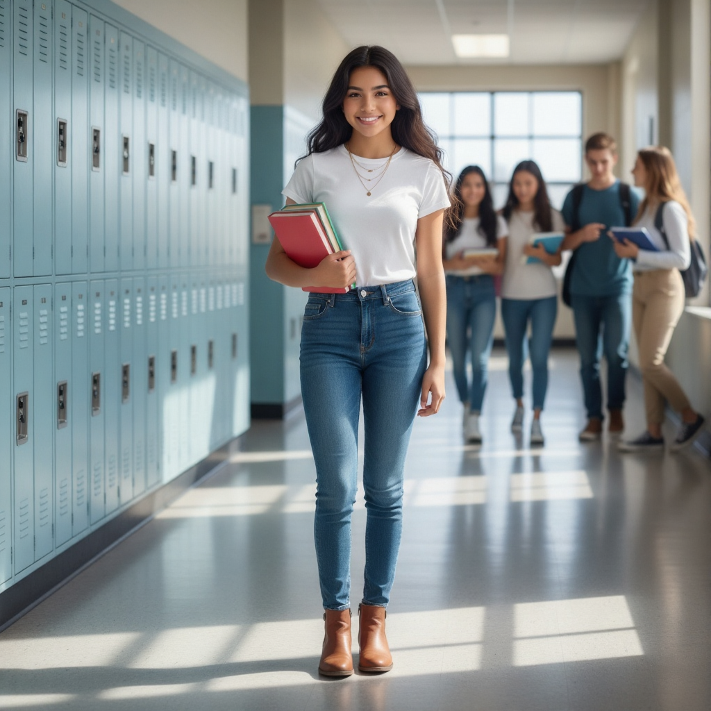 Latina Back to School Outfits: 21 Stylish Looks to Slay Every Classroom 17 Classic Jeans and White Tee Combo