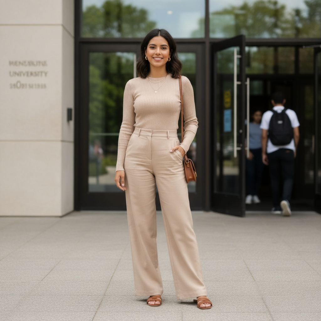 Latina Back to School Outfits: 21 Stylish Looks to Slay Every Classroom 20 Monochrome Match
