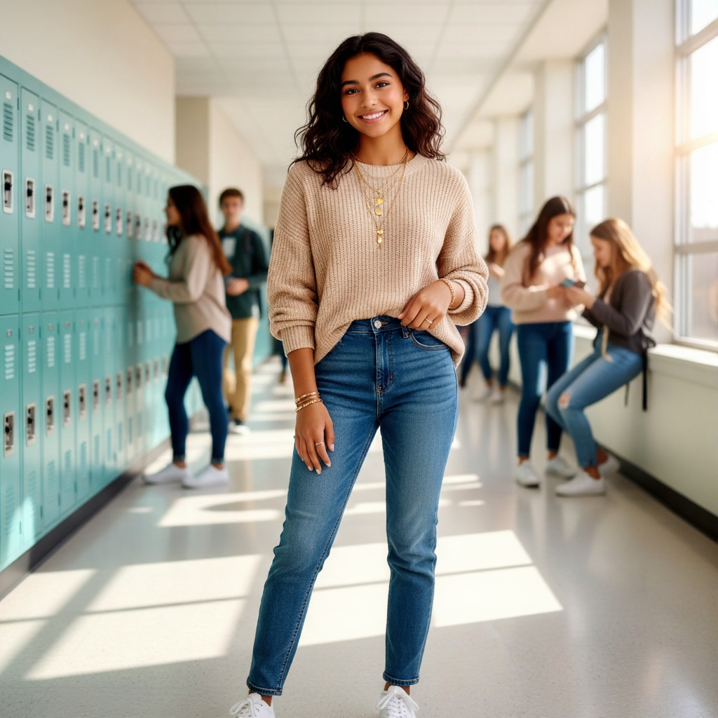 Latina Back to School Outfits: 21 Stylish Looks to Slay Every Classroom 21 Layered Jewelry with Everyday Outfits
