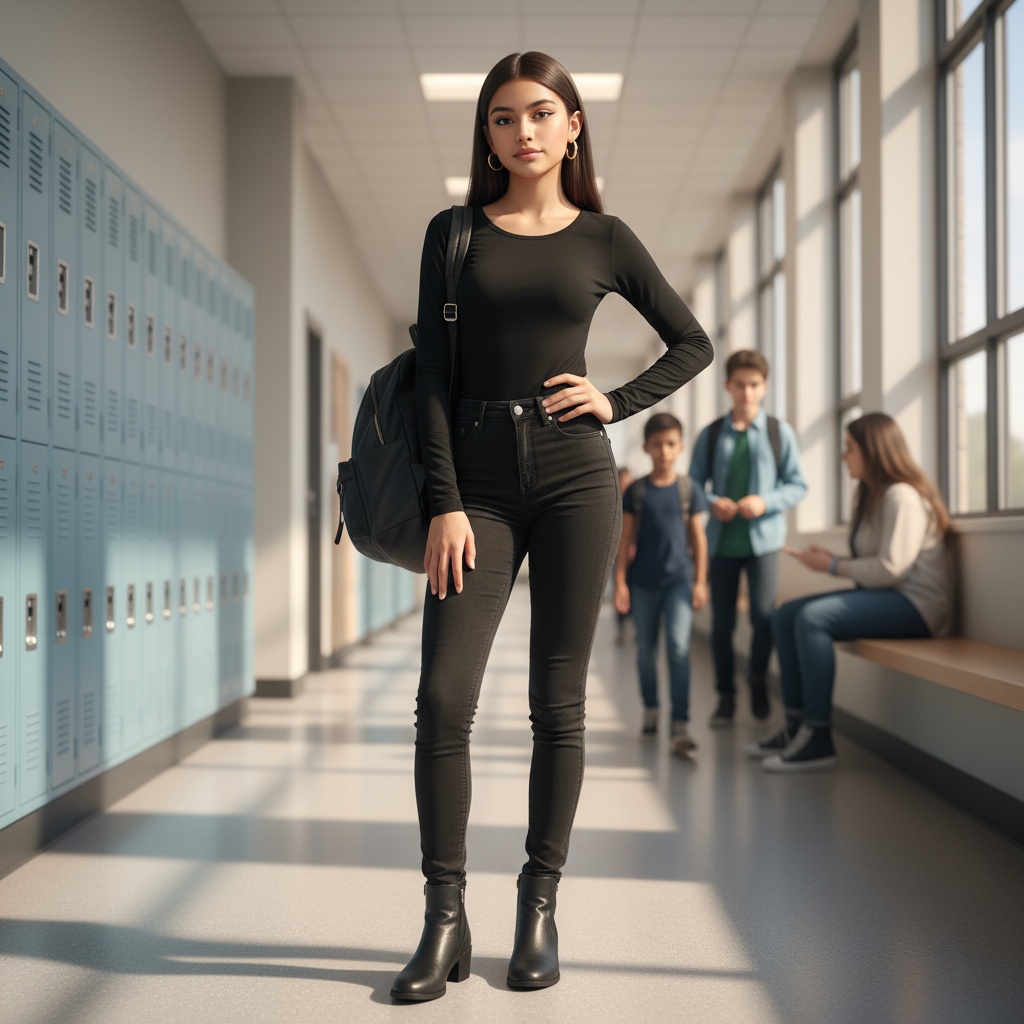 Latina Back to School Outfits: 21 Stylish Looks to Slay Every Classroom 6 All-Black Confidence