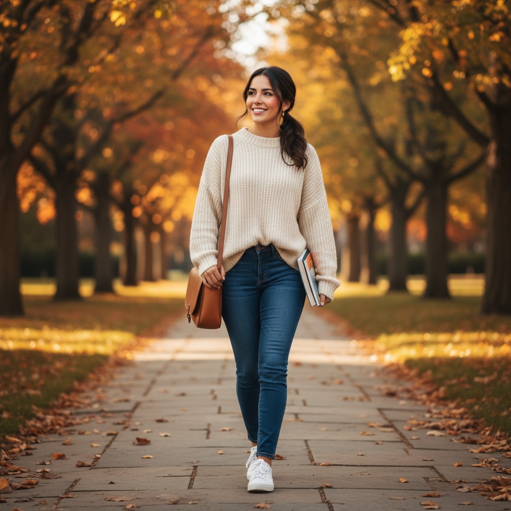 Latina Back to School Outfits: 21 Stylish Looks to Slay Every Classroom 7 Oversized Sweater Season