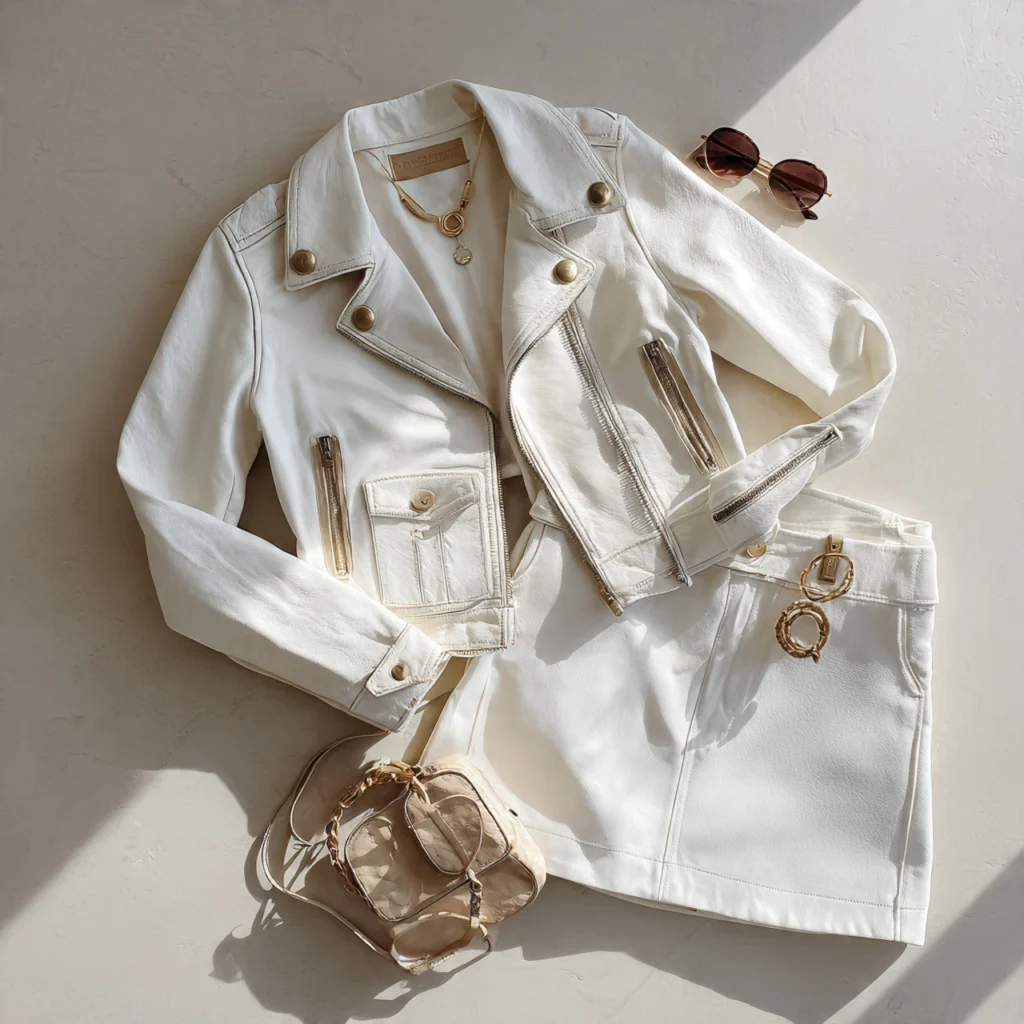 All White Party Outfits With Leather or Vegan Leather