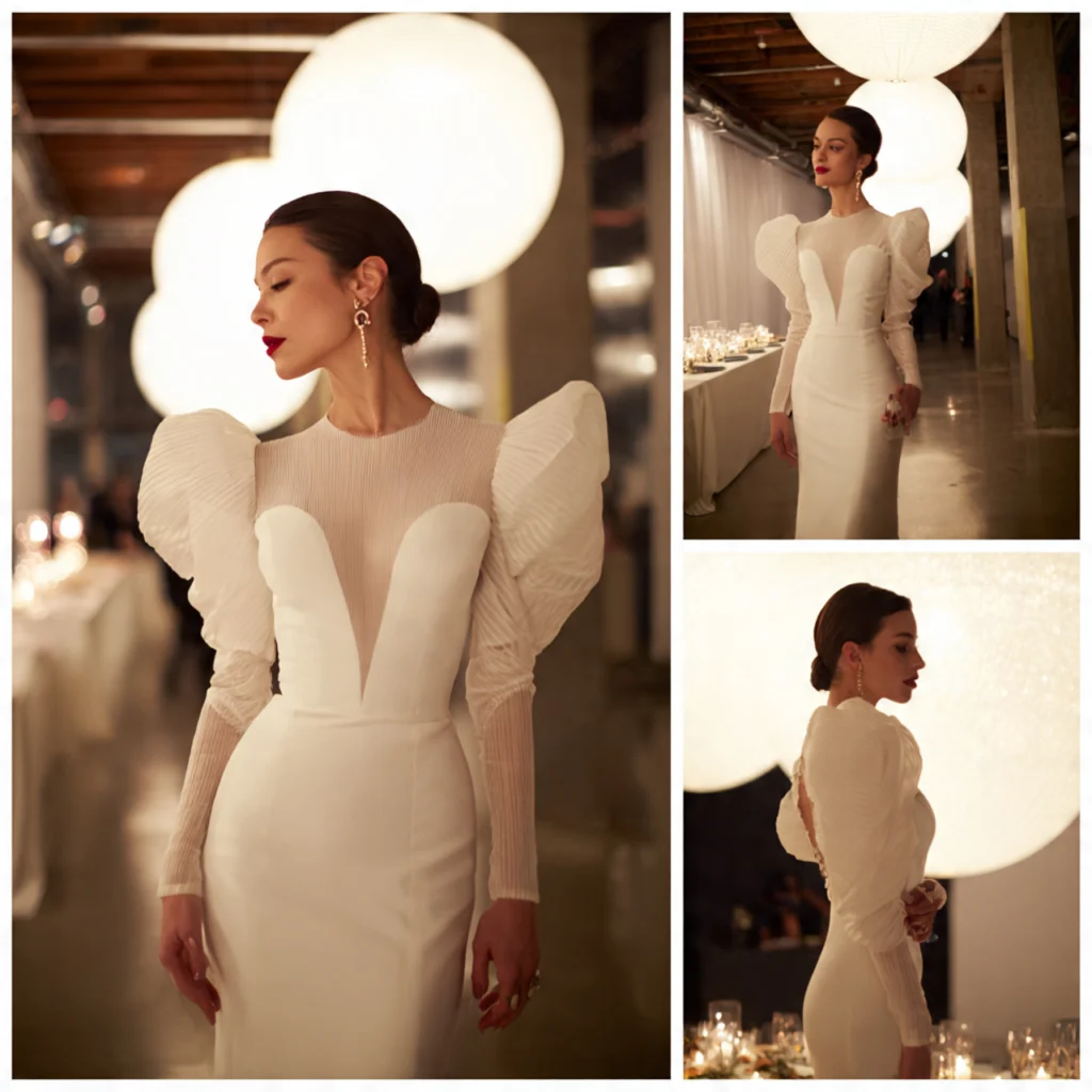 All White Party Outfits With Statement Sleeves