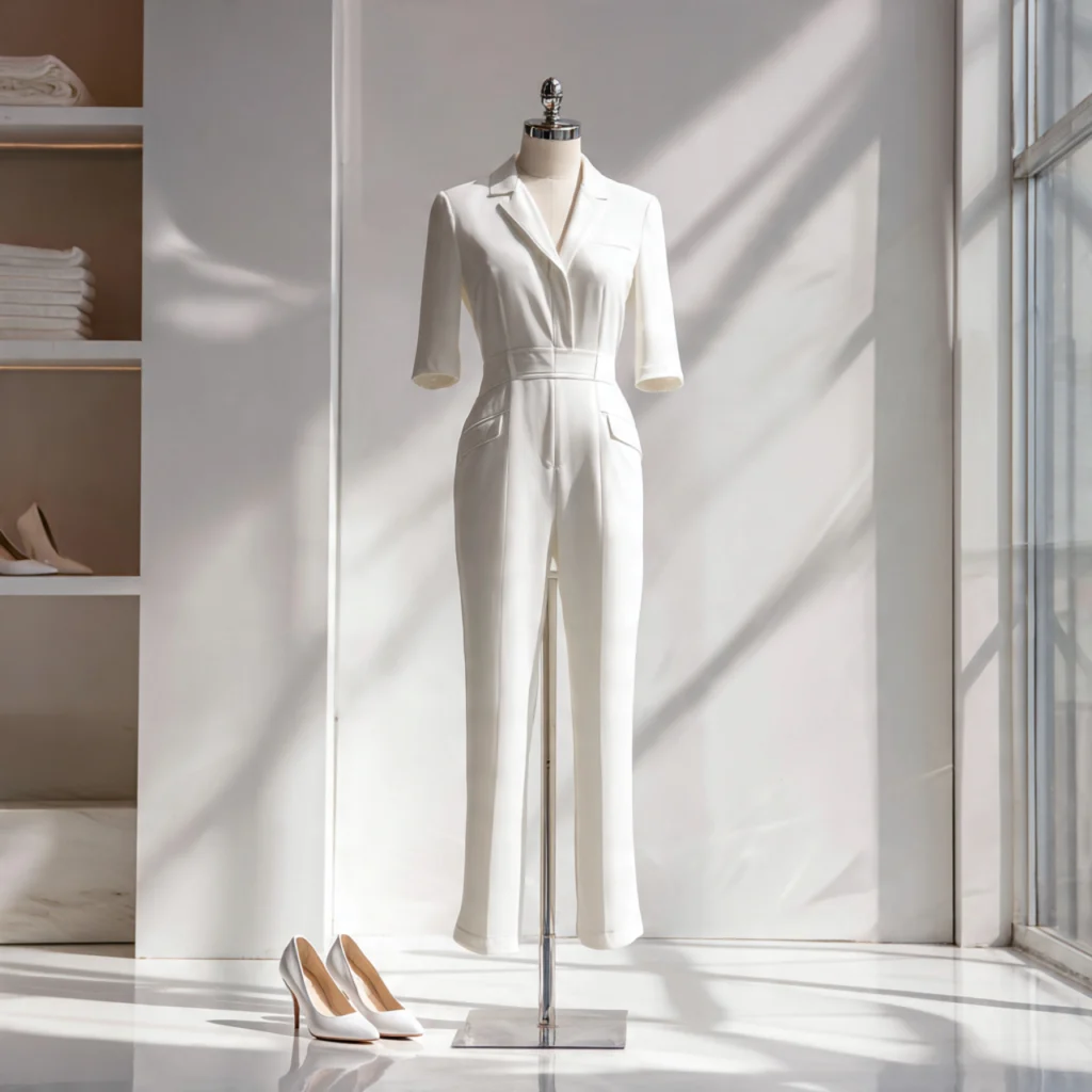 All White Party Outfits in Tailored Jumpsuits