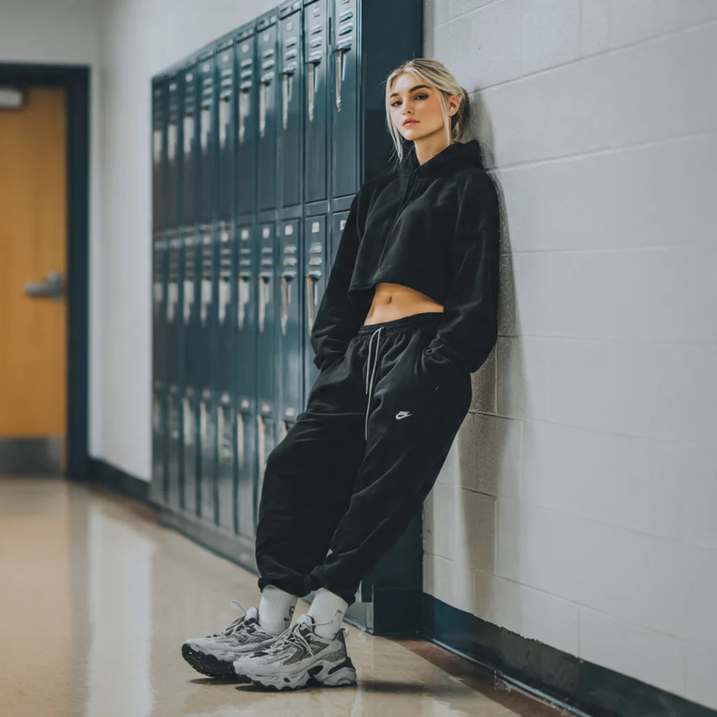Athletic-Inspired Black Back to School Outfits