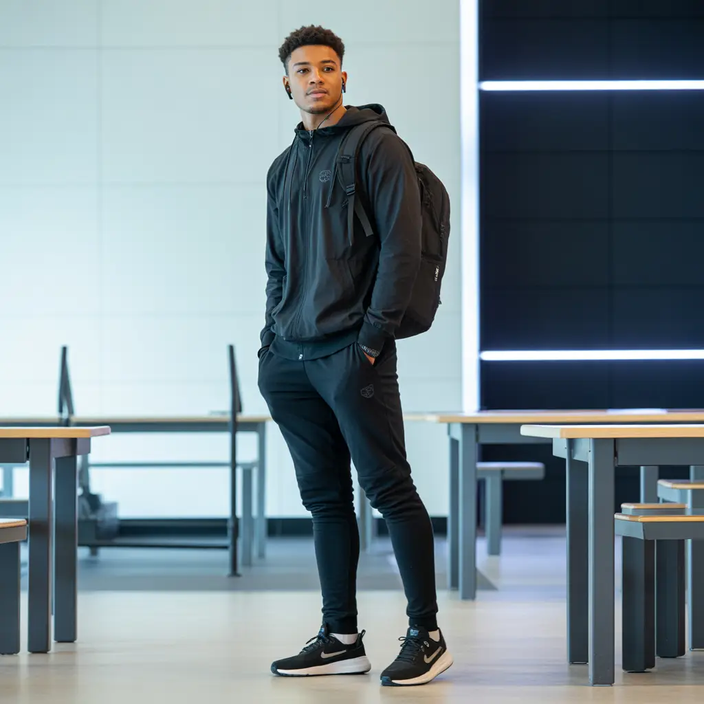 Back to School Outfits Highschool Black – Black Athleisure with Tech Fabrics