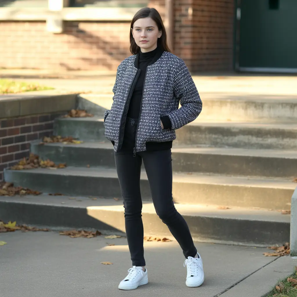 Back to School Outfits Highschool Black – Black Turtleneck With Statement Jacket