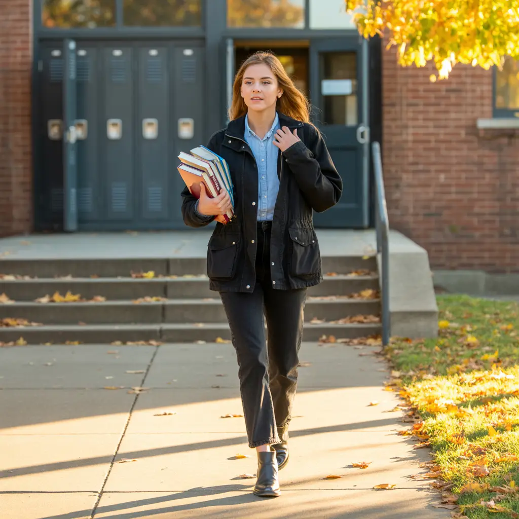 Back to School Outfits Highschool Black – Black Utility Jacket With Jeans
