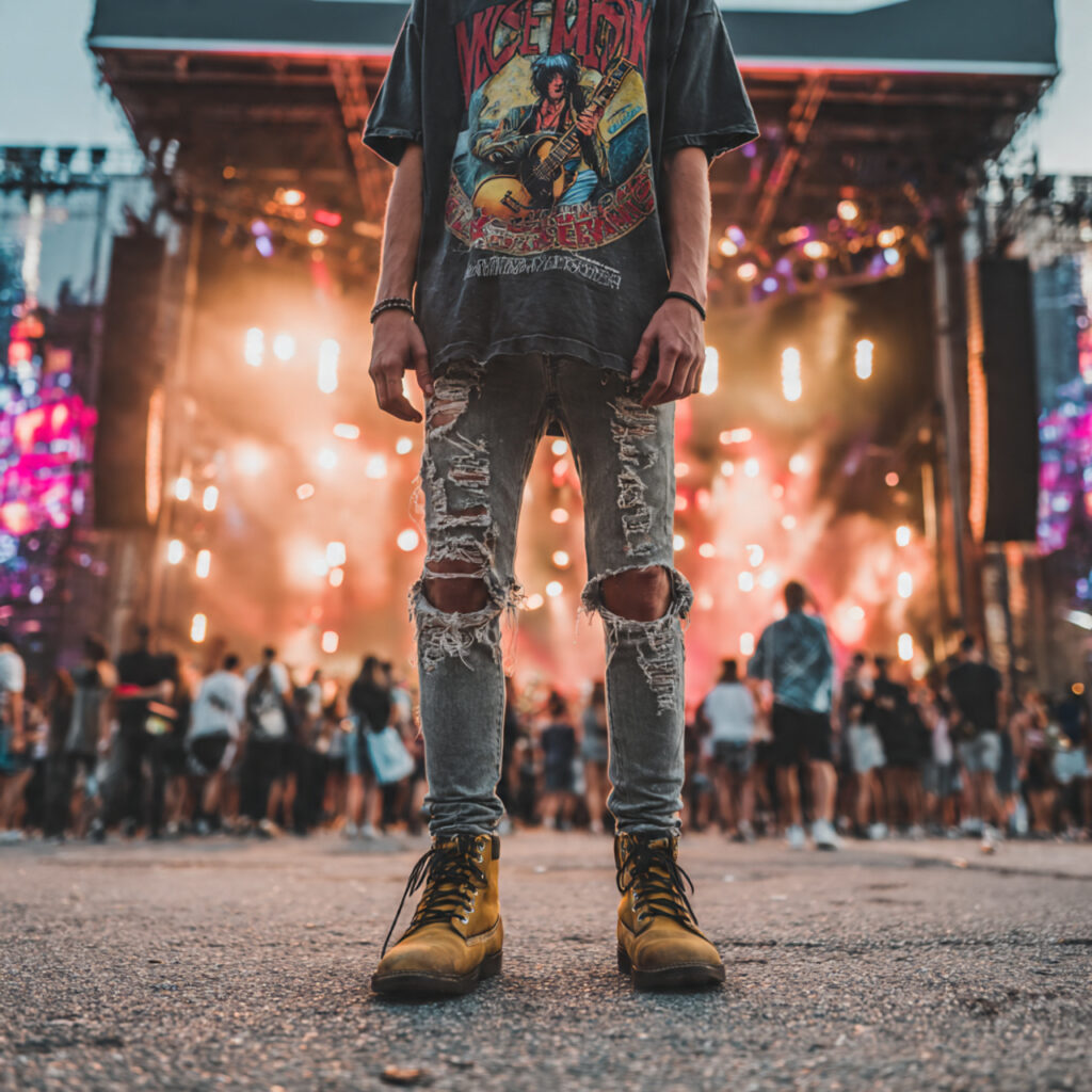 22 Best Rock Concert Outfit Looks for Maximum Impact 4 Band Tee Rock Concert Outfit Looks