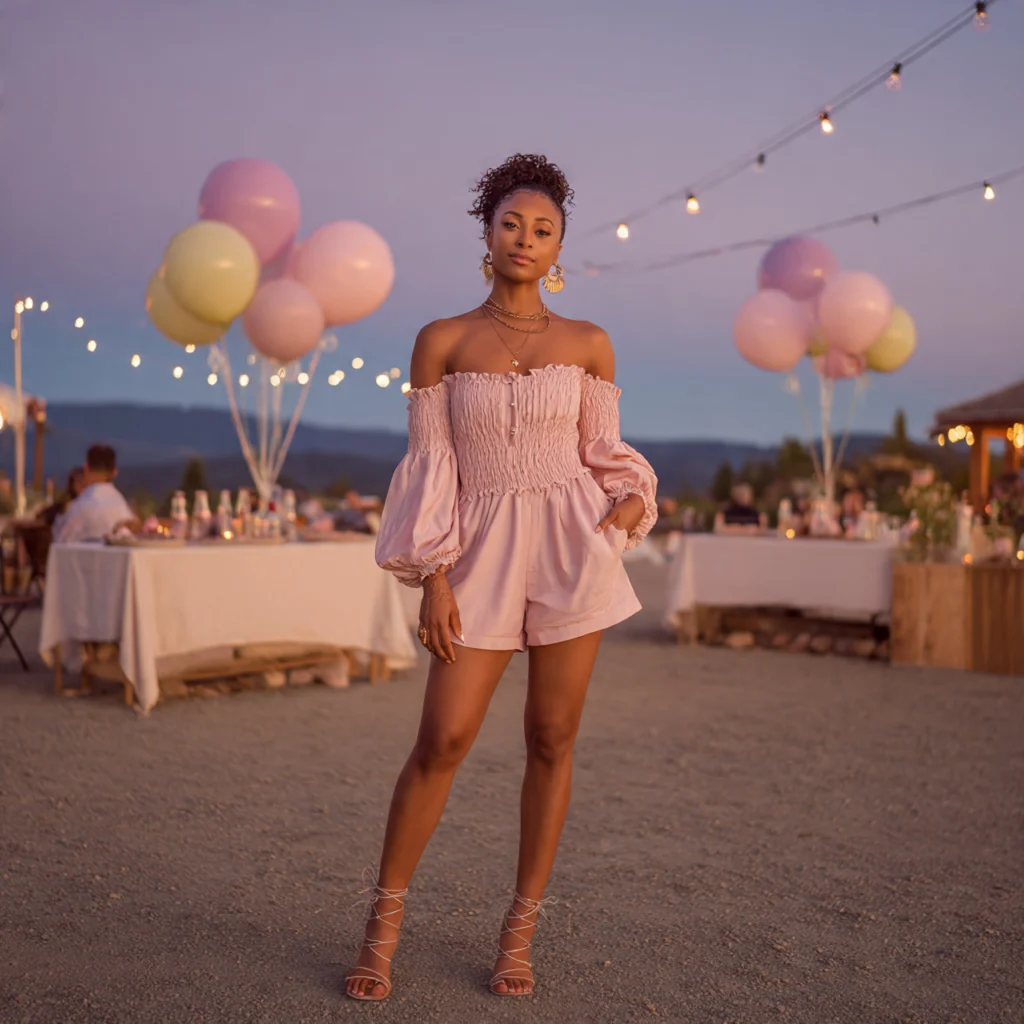Birthday Party Outfits: Off-Shoulder Romper