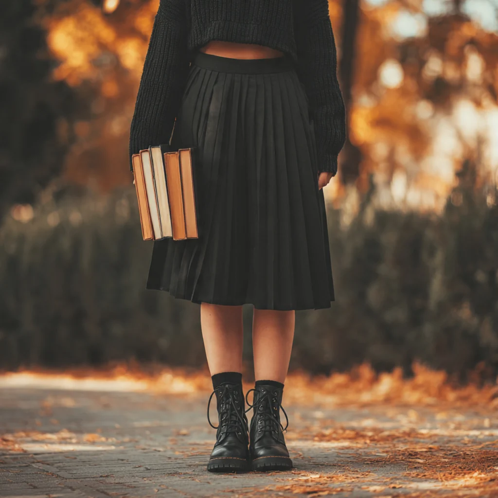 Black Back to School Outfits Featuring Skirts and Sweaters