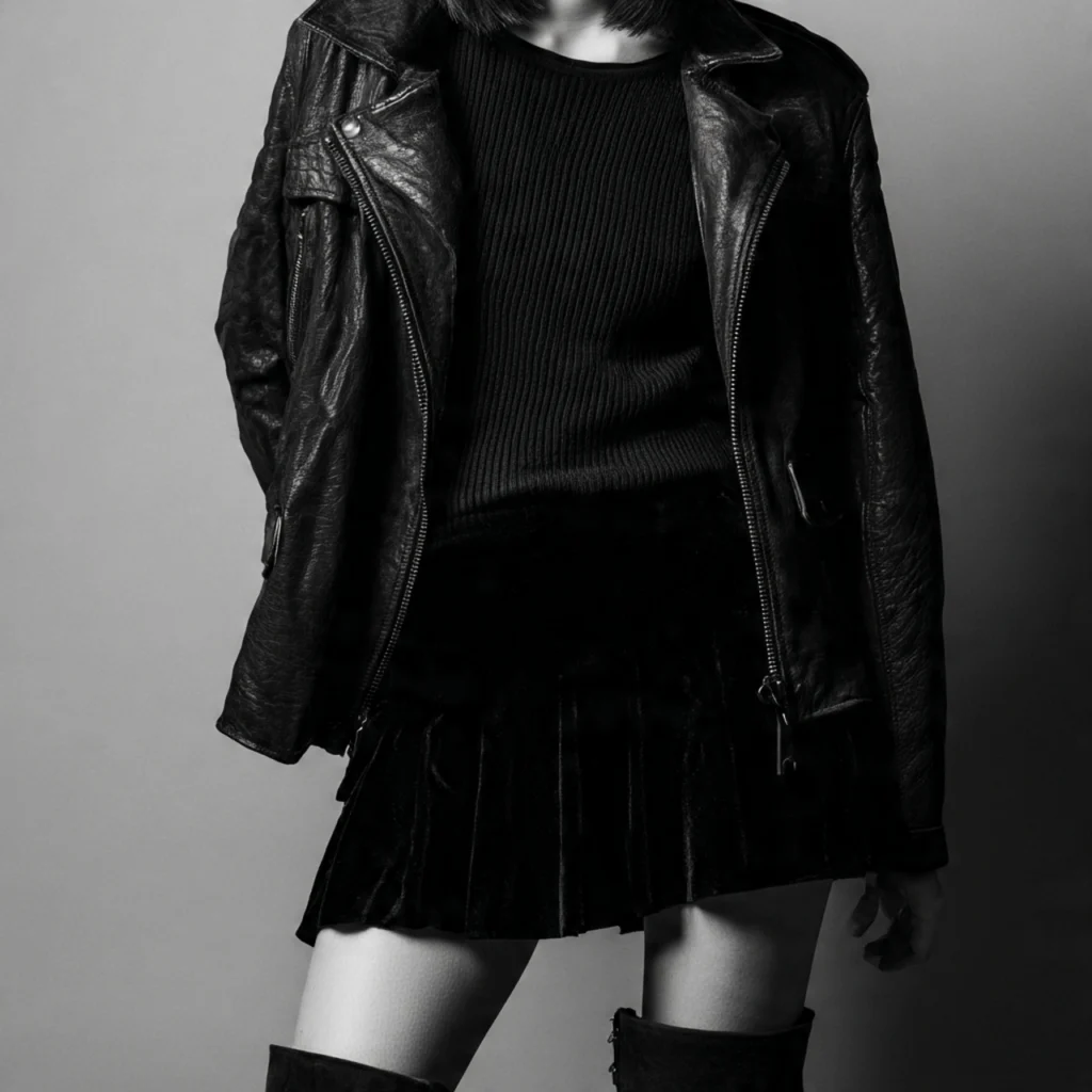 Black Back to School Outfits With Mixed Textures